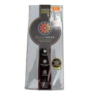 SmartSheer Insulating Window Sheer Curtain Panel 59x95 Blue Energy Saving Rod